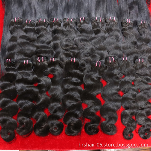 Whosale Double Brown Bone Straight Cuticle Aligned Human Virgin Brazilian Straight Body  wave Hair Extension